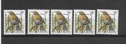 België  Preo  N° 833  Xx Postfris Cote 5x11,50 Euro - Sobreimpresos 1986-96 (Aves)