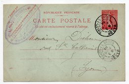 Entier Postal Semeuse Lignée --1904--n° 129 CP ( 409 ) -- Mâcon -71   Pour Lyon-69--cachets - Standard Postcards & Stamped On Demand (before 1995)