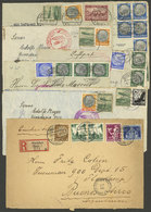 GERMANY: 1936/1938: 8 Airmail Covers Sent To Argentina With Handsome And Varied Postages, All CENSORED, Interesting! - Storia Postale