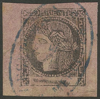 ARGENTINA: GJ.12, Brick Rose, Fantastic Used Example With Blue "RECEPTORÍA DE MERCEDES" Oval (+100%), Superb, Signed By  - Corrientes (1856-1880)