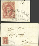 ARGENTINA: GJ.19, 1st Printing, Very Clear Impression, Beautiful Example Franking An Entire Letter Sent From MENDOZA To  - Storia Postale