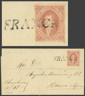 ARGENTINA: GJ.19, 2nd Printing, Superb Example Franking A Folded Cover Dated 24/NO/1865 And Sent To Buenos Aires, With S - Covers & Documents