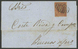 ARGENTINA: GJ.20, Typical Example Of 3rd Printing (with Variety: Unfolded Paper FOLDS), Franking An Entire Letter Sent F - Briefe U. Dokumente