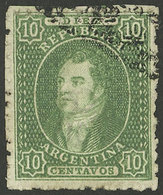 ARGENTINA: GJ.21, 10c. VERY CLEAR Impression, Absolutely Superb! - Lettres & Documents