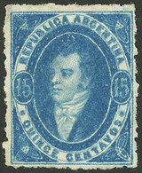 ARGENTINA: GJ.24, 15c. Blue, Worn Impression, Mint, Excellent Quality! - Storia Postale