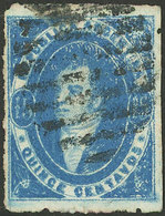 ARGENTINA: GJ.24, 15c. Very Worn Impression In Spectacular ELECTRIC BLUE, With The Rare Mute Barred Cancel Of Buenos Air - Briefe U. Dokumente