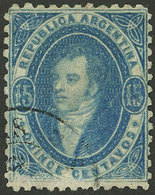 ARGENTINA: GJ.24c, With INVERTED WATERMARK Variety, Also Only Partial Impression In The Border Below, Thinned On Back Bu - Lettres & Documents