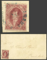 ARGENTINA: GJ.25, 4th Printing, Superb Example Franking A Folded Cover To Buenos Aires, With Blue Rimless Datestamp Of P - Cartas & Documentos