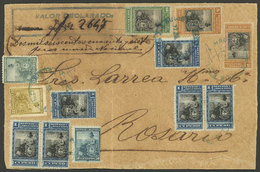 ARGENTINA: Cover With Declared Value Of $2,647 Sent From Buenos Aires To Rosario On 22/JUL/1907, With Spectacular Postag - Otros & Sin Clasificación