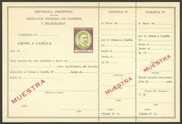 ARGENTINA: GJ.AAC-11, 1939/9 PO Box Payment 14P. (Olivera) With MUESTRA Overprint, Excellent Quality, Rare! - Interi Postali