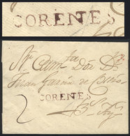 ARGENTINA: Circa 1800, Cover Sent To Buenos Aires With The Straightline Mark "CORENTES" In Olive-dun Perfectly Applied ( - Prefilatelia