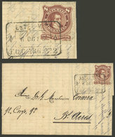 ARGENTINA: Folded Cover Sent To Buenos Aires On 6/OC/1884 With Postage Of 8c. And Cancelled "ESTAFETA AMBULANTE - F.C.C. - Cartas & Documentos