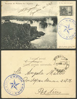 ARGENTINA: Rare Mark Of STEAMER IBERÁ Of Shipper Juan E. Mola, Applied In Blue On A Postcard (front And Back) Sent From  - Lettres & Documents