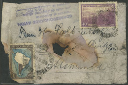 ARGENTINA: CRASH COVER: Airmail Cover Sent To Germany By Air France, With Evident Fire And Water Damage, Violet Handstam - Cartas & Documentos