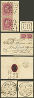 BELGIUM: PAQUEBOT BELGE: 21/MAR/1872 Liége - Buenos Aires, Folded Cover Franked With 80c.(Sc.35 Pair) With Double Numera - Autres & Non Classés