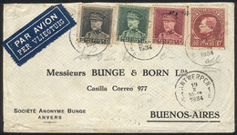 BELGIUM: 19/OC/1934 Antwerpen - Buenos Aires, Airmail Cover Carried By Air France, With Special Mark On Back And Buenos  - Andere & Zonder Classificatie