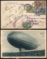 BOLIVIA: 30/AP/1932 La Paz- Belgium, Postcard Flown By ZEPPELIN, With Friedrichshafen Cancel Of 10/MAY, With Some Defect - Bolivia