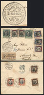CHILE: 2/AU/1928 Santiago - Buenos Aires - Germany, Registered Airmail Cover With Nice Multicolor Postage, Sent First To - Chile
