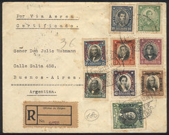 CHILE: 31/OC/1929 Santiago - Buenos Aires, Registered Airmail Cover Sent By C.G.A. With Very Nice Multicolor Franking, A - Chili