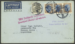 DENMARK: Combination Of GERMAN And FRENCH Airmail: Cover Sent From Copenhagen To Argentina On 3/MAY/1934, Carried By DLH - Briefe U. Dokumente