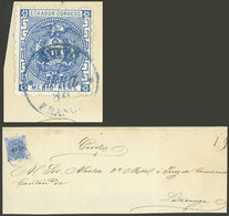 ECUADOR: Sc.9, 1872 ½R. Blue, Franking A Folded Cover From Quito To Lacatunga 2/AP/1872, Handsome! - Equateur