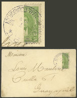 ECUADOR: Cover Used In Guayaquil (local Mail) Circa 1894/5, Franked With BISECT Of 10c. Telegraph Stamp (Yvert 14) Used  - Ecuador