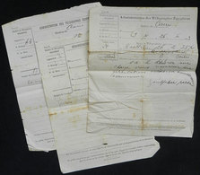 EGYPT: 3 Telegrams Sent In 1883/5 To Engineer Katzenstein In Cairo, All Sent By The Khedive Of Egypt, Also A Telegram Se - Vorphilatelie