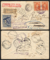 GREECE: 30/JUL/1930 Kepkypa (Corfou) - Italy - Paraguay - Argentina And Returned To Sender, Cover Carried On FIRST FLIGH - Covers & Documents