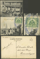 HAITI: Circa 1910, Postcard With View Of Coffee Market In Port Au Prince, Franked With 1c. And Sent To Argentina By Ship - Haití