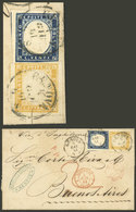 ITALY: 4/JA/1861 Genova - Buenos Aires By British Mail, Folded Cover Franked With 1L. (20c. + 80c. Of Sardinia, Sc.12+14 - Sonstige & Ohne Zuordnung