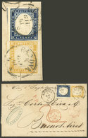 ITALY: 4/JA/1861 Genova - Buenos Aires By British Mail, Folded Cover Franked With 1L. (20c. + 80c. Of Sardinia, Sc.12+14 - Andere & Zonder Classificatie