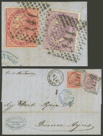 ITALY: 21/NO/1868 Sta. Margherita Ligure - Buenos Aires By French Mail, Folded Cover Franked By Sc.31 + 32, Very Nice! - Andere & Zonder Classificatie