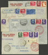 ITALY: 4 Airmail Covers Sent To Argentina In 1936 By Germany DLH, Very Nice Postages And Postal Marks, VF General Qualit - Other & Unclassified