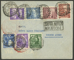 ITALY: Airmail Cover Sent From Milano To Argentina On 20/DE/1938 By Germany DLH, With Spectacular Postage Of 13L., Inclu - Otros & Sin Clasificación