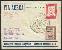 PARAGUAY: 8/JUN/1930 Asunción - England, Registered Airmail Cover Flown On FIRST CROSSING OF THE ATLANTIC By Jean Mermoz - Paraguay