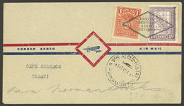 PARAGUAY: 4/SE/1930 First Flight Asunción - Tobati, Cover Of Excellent Quality With Arrival Backstamp, Rare! - Paraguay
