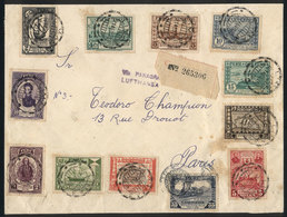 PERU: Sc.341/351 + C13, 1936 Centenary Of The Province Of Callao, Cmpl. Set Of 12 Values On A Cover Sent To France On 21 - Pérou