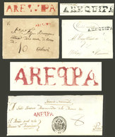 PERU: 3 Folded Covers Used Between 1810 And 1840 With 3 Different Marks Of AREQUIPA, All Of Excellent Quality, Very Good - Peru