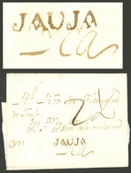 PERU: Circa 1820, Folded Cover Sent To Ica With Black JAUJA Mark And "2½" Rating In Pen, Excellent Quality!" - Perù