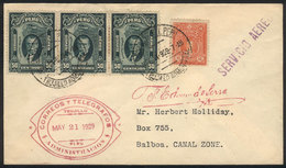 PERU: 21/MAY/1929 Trujillo - Cristobal, First Flight, Arrival Backstamp, Cover Of Excellent Quality! - Perú