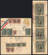 PERU: 14/JUN/1929 Lima - Cuba, Airmail Cover With Spectacular Postage On Front And Back, Including A Strip Of 4 Of 2c. C - Peru