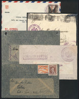 PERU: OCCUPIED TERRITORIES IN ECUADOR, Military Airmail Services In The Occupied Ecuador Area: Group Of 5 Covers Flown I - Peru