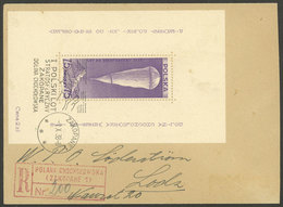 POLAND: Sc.B31, 1938 Stratospheric Balloon Over The Mountains, Franking A Registered Cover, VF Quality! - Storia Postale