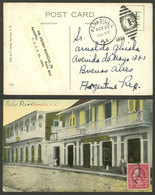 PUERTO RICO: 25/NO/1925 Aguadilla - Buenos Aires, Postcard With View Of Store, Franked With 2c., Unusual Destination, VF - Otros - América