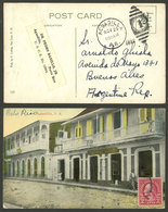 PUERTO RICO: 25/NO/1925 Aguadilla - Buenos Aires, Postcard With View Of Store, Franked With 2c., Unusual Destination, VF - Sonstige - Amerika