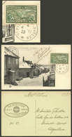 ST. PIERRE ET MIQUELON: 11/AP/1929 St.Pierre - Argentina, Postcard With View Of Snowy Street, Franked With 30c. (Sc.93)  - Cartas & Documentos