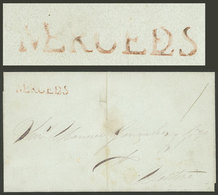 URUGUAY: Entire Letter Sent To Montevideo On 27/NO/1840 With The Red Mark MERCEDES And "1" Rating In Pen, Excellent Qual - Uruguay