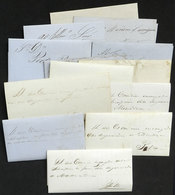 URUGUAY: MENDOZA EARTHQUAKE (Argentina), Rare Free Frank: 14 Entire Letters Posted In May 1816 To The "Commission In Cha - Uruguay