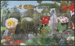 2004 Korea Flora Cactus Flores Flowers Blok De 4v. Nuevo Precancelado - Sukkulenten