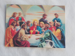 3d 3 D Lenticular Stereo Postcard Last Supper    A 203 - Cartes Stéréoscopiques